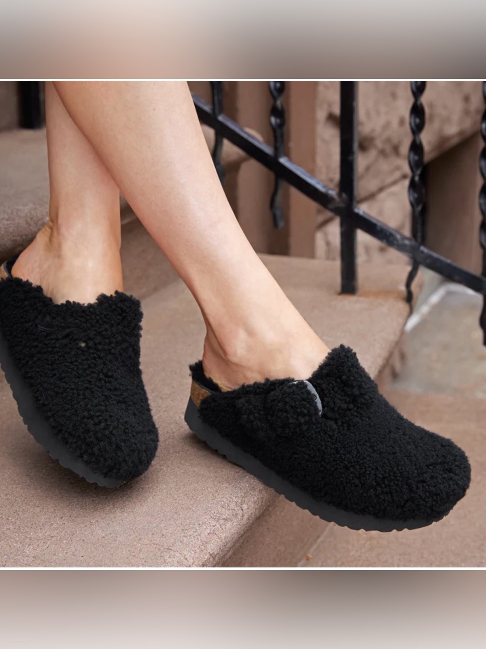 Birkenstock‎ papillo Women's Black Shearling Clog Mule